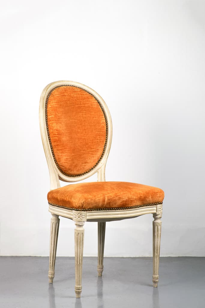 Set of Six Louis XVI Style Cameo Back Dining Chairs - French antique dining chairs 2