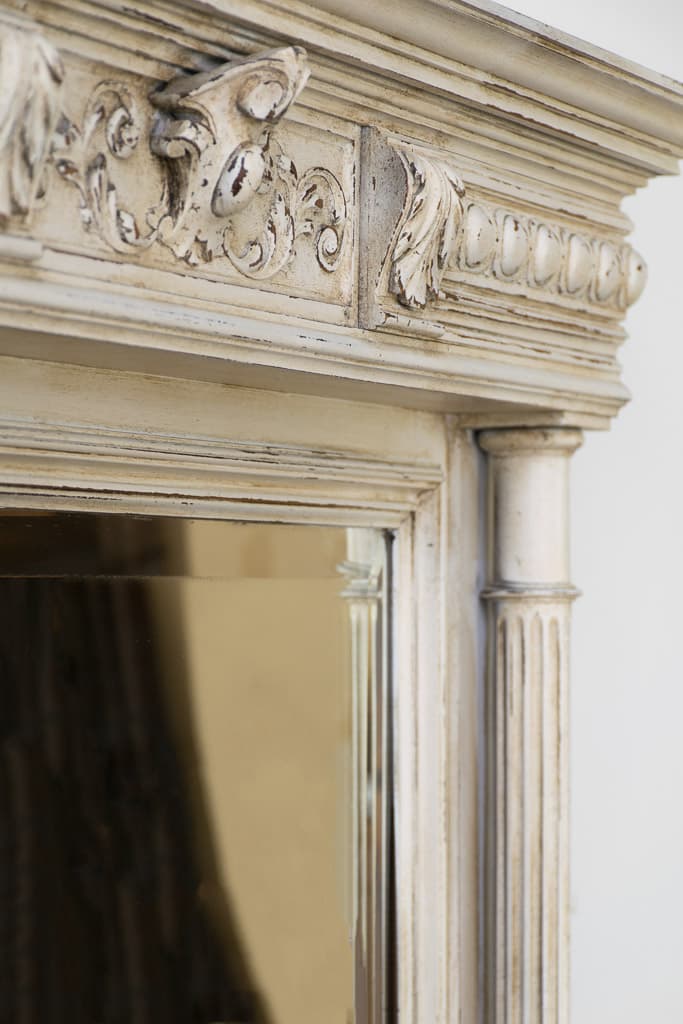 Large Louis XVI Painted Wood Antique Mirror - French antique mirrors 3