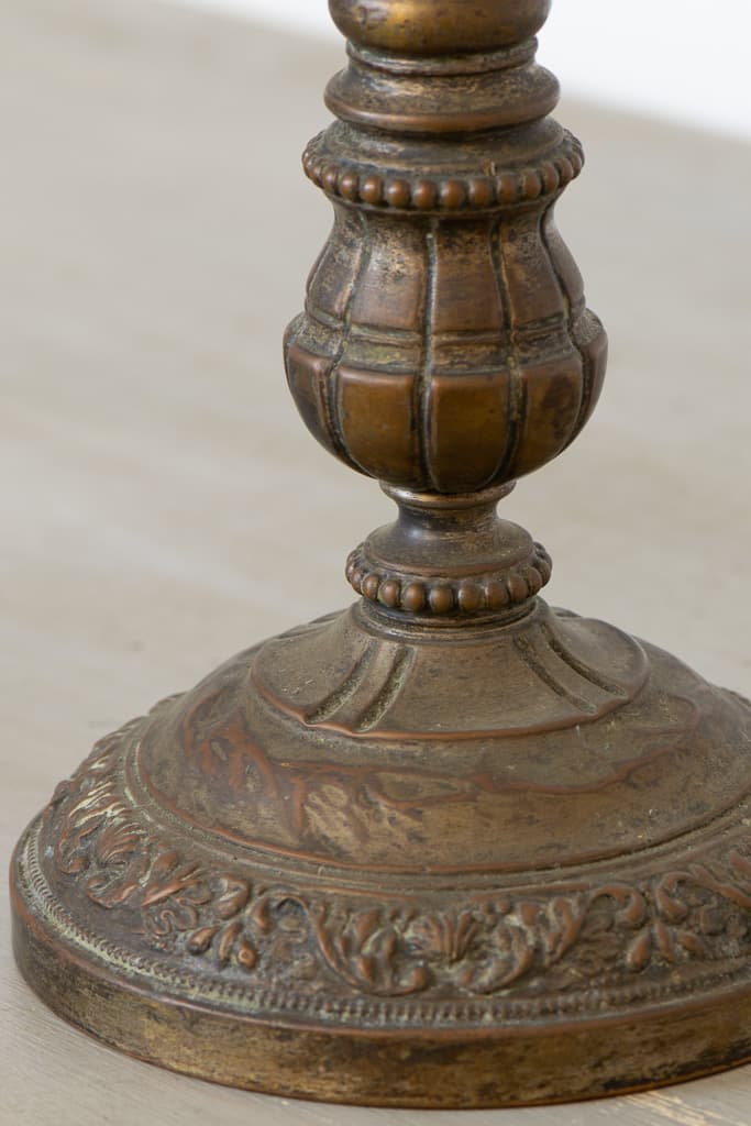 French Full Brass Single Antique Candlestick - French antique decorative objects 3