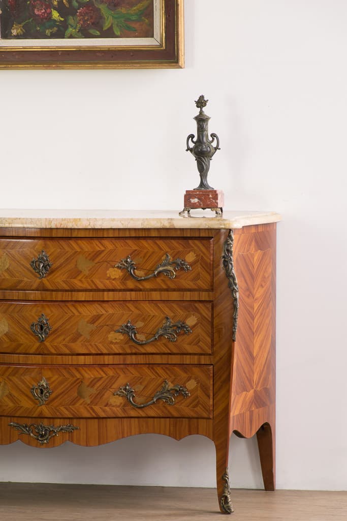 French Marquetry Louis XV Ormolu-mounted Chest - French antique chest of drawers 3