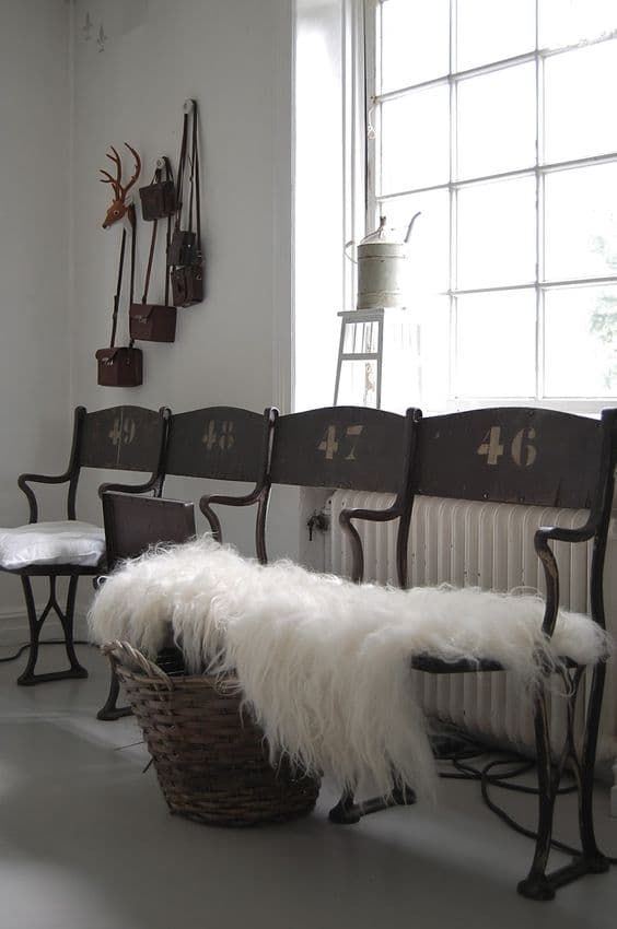 Stunning Row of 6 Seats 19th Century Theatre Bench - French antique benches 4