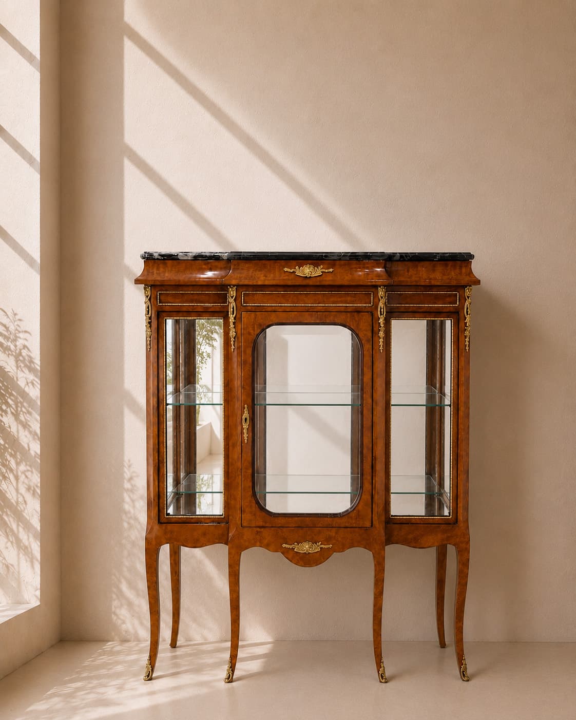 French Louis XVI Revival Antique Marble-Top Vitrine Cabinet - French antique 展示櫃 3