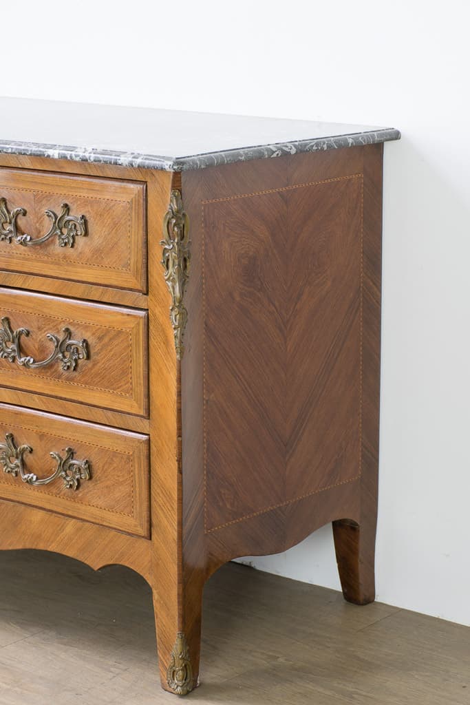 Louis XV Style Ormolu-mounted Bombe Chest - French antique chest of drawers 2