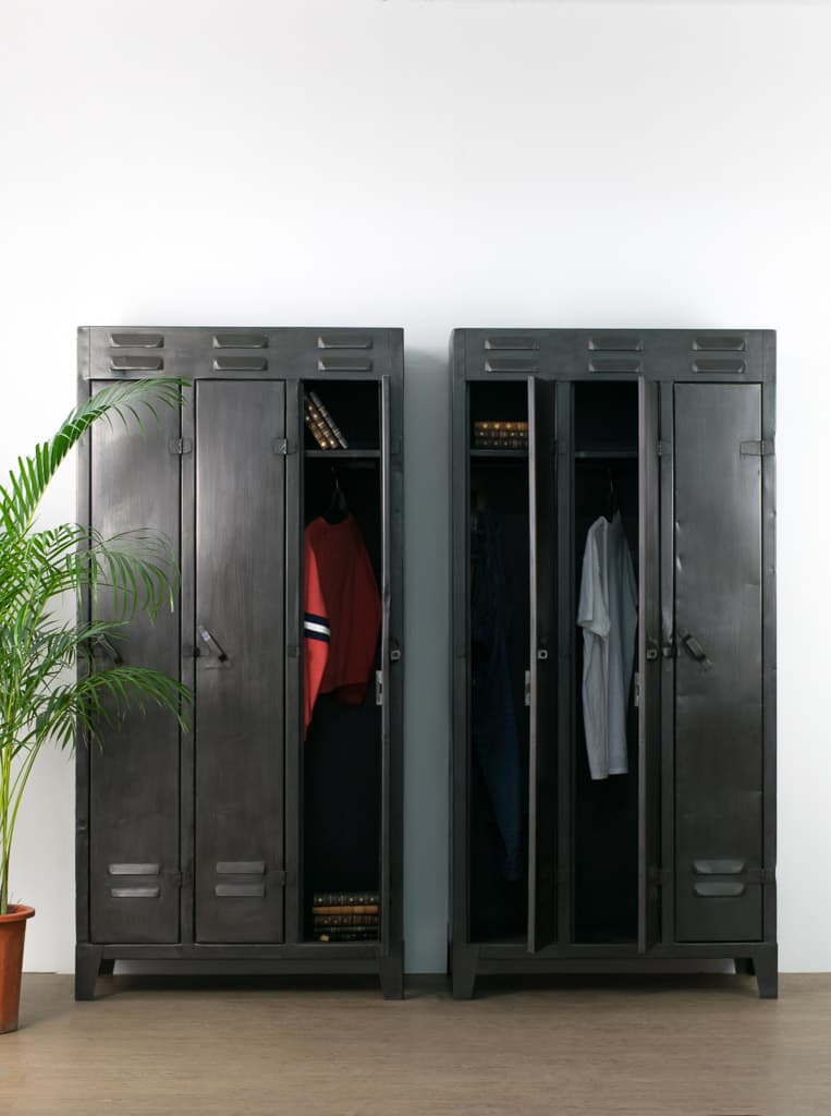 Pair of French Industrial Metal Cabinet - French antique industrial cabinets 2