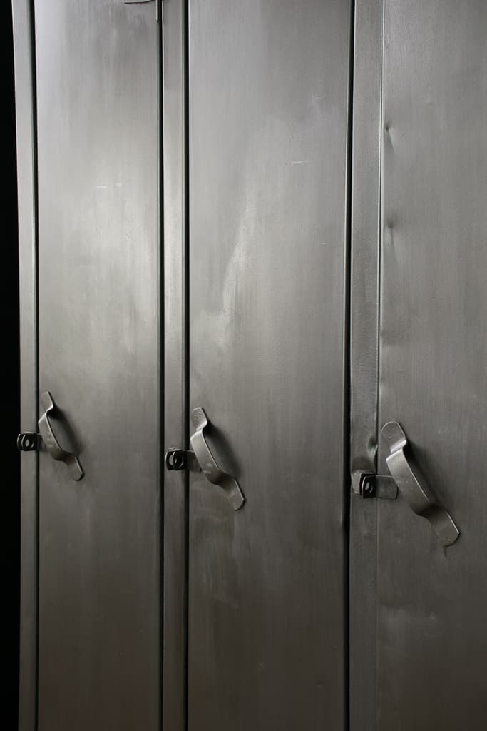 Pair of French Industrial Metal Cabinet - French antique industrial cabinets 4