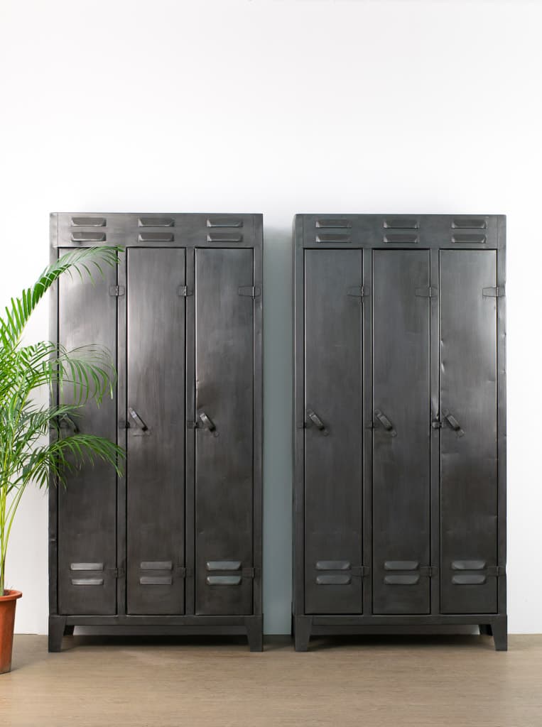 Pair of French Industrial Metal Cabinet - French antique industrial cabinets 5