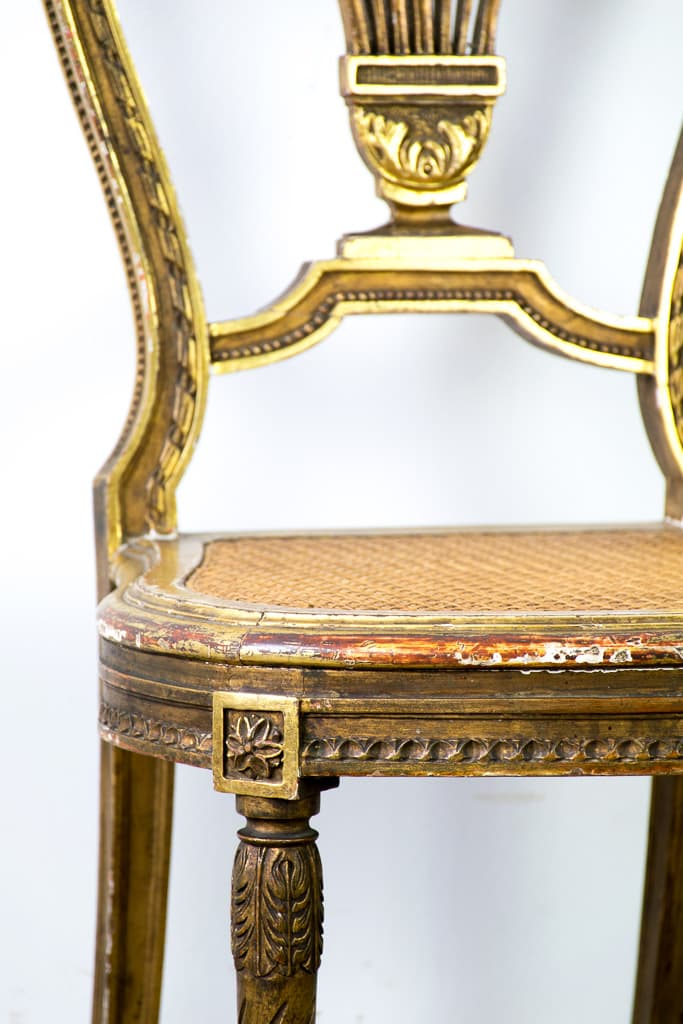 French Louis XVI Style Gilt Wood Chair - French antique chairs 2
