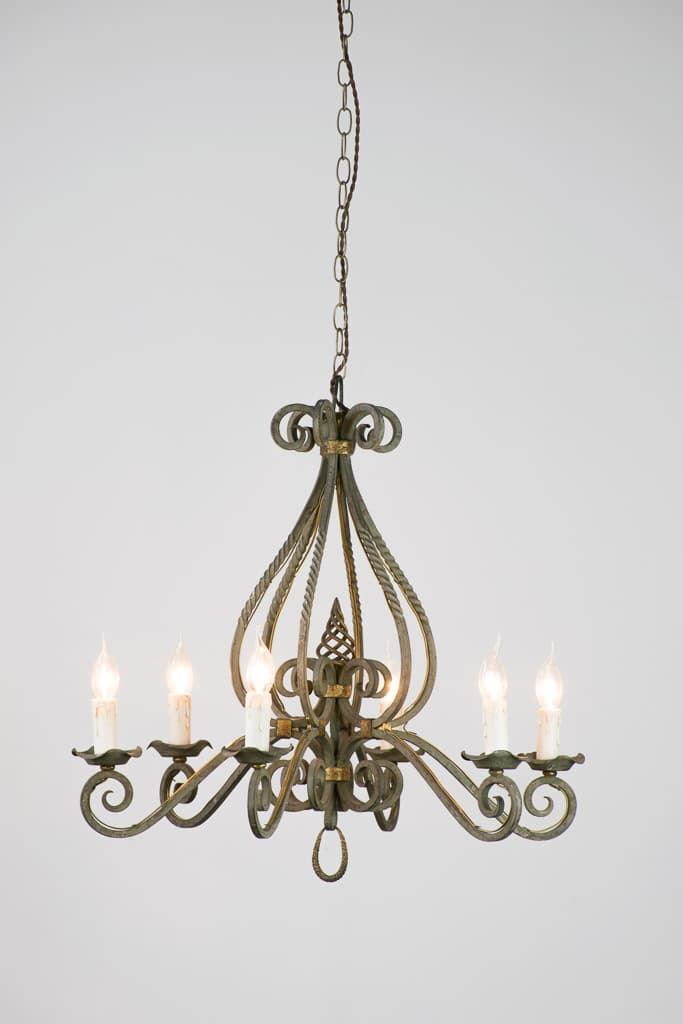 French Louis XV Style Wrought Iron Chandelier - French antique chandeliers & pendants 2