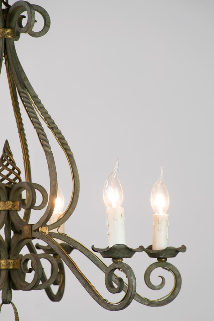 French Louis XV Style Wrought Iron Chandelier - French antique chandeliers & pendants 4