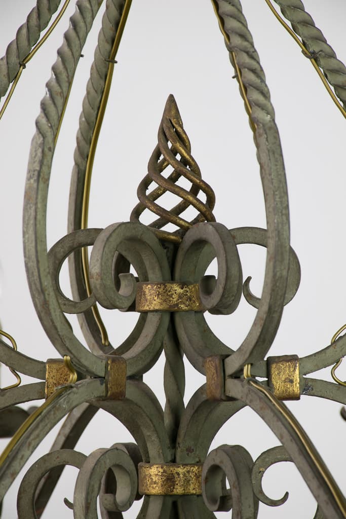 French Louis XV Style Wrought Iron Chandelier - French antique chandeliers & pendants 3