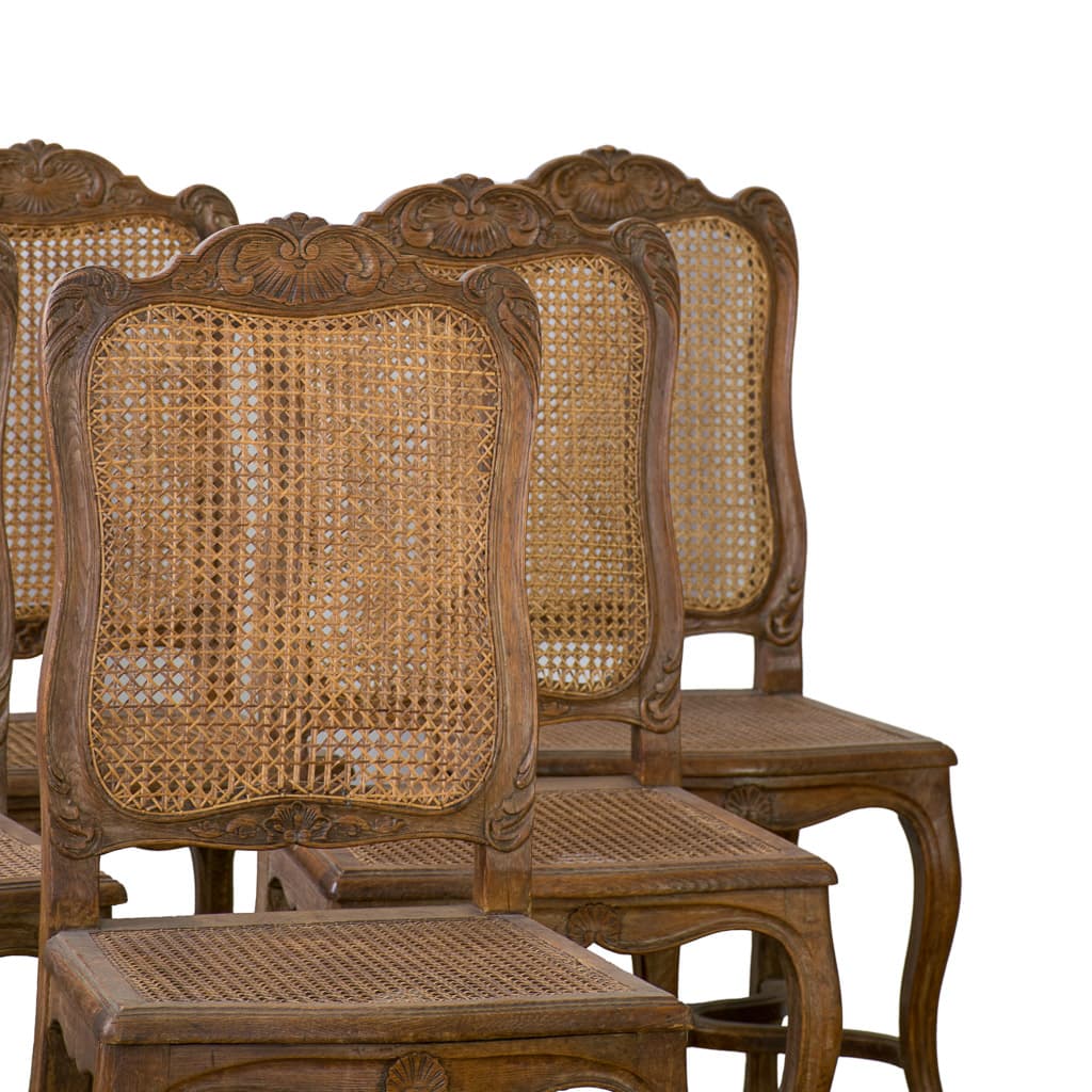 Set of Twelve French Louis XV Style Cane Chair - French antique dining chairs 2