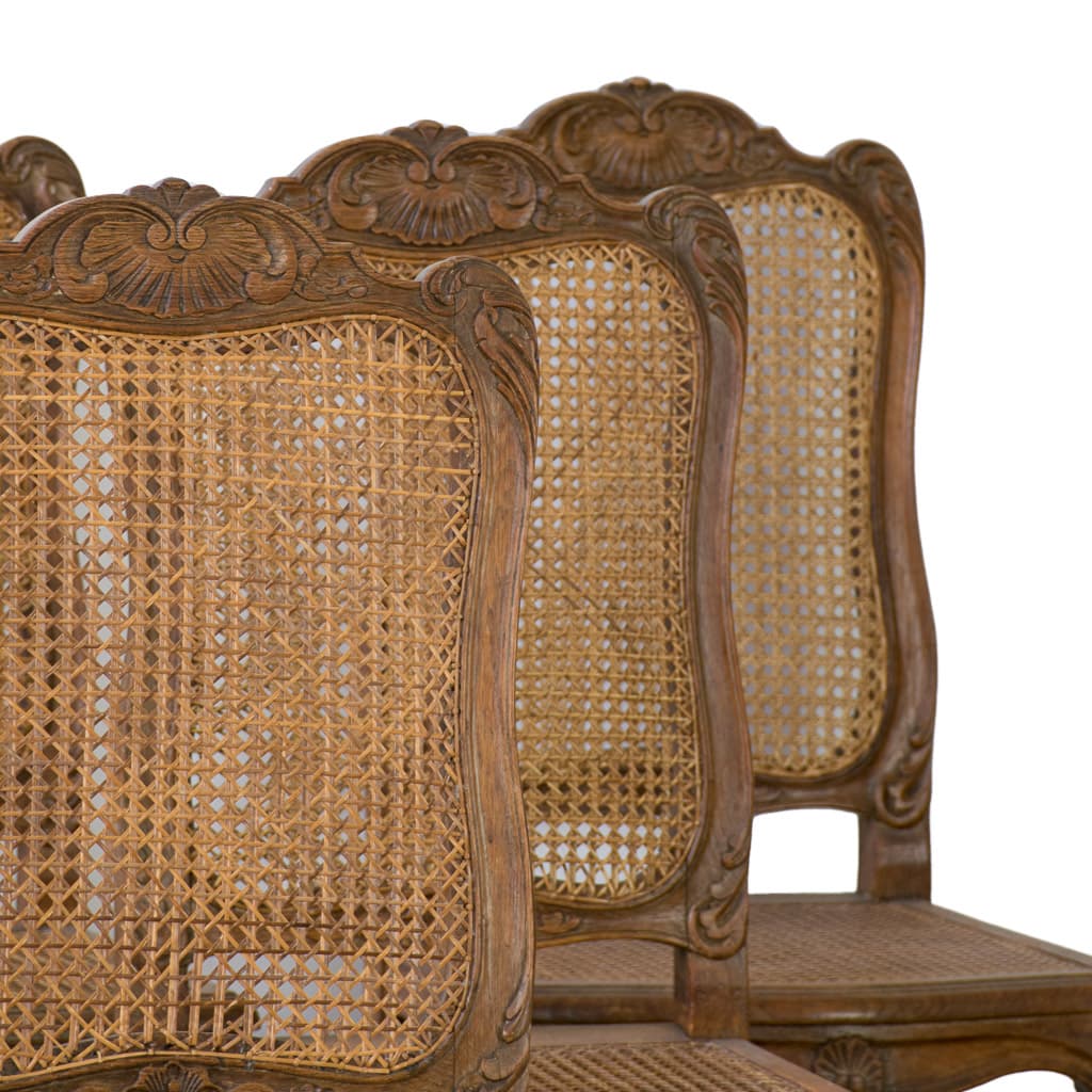 Set of Twelve French Louis XV Style Cane Chair - French antique dining chairs 3