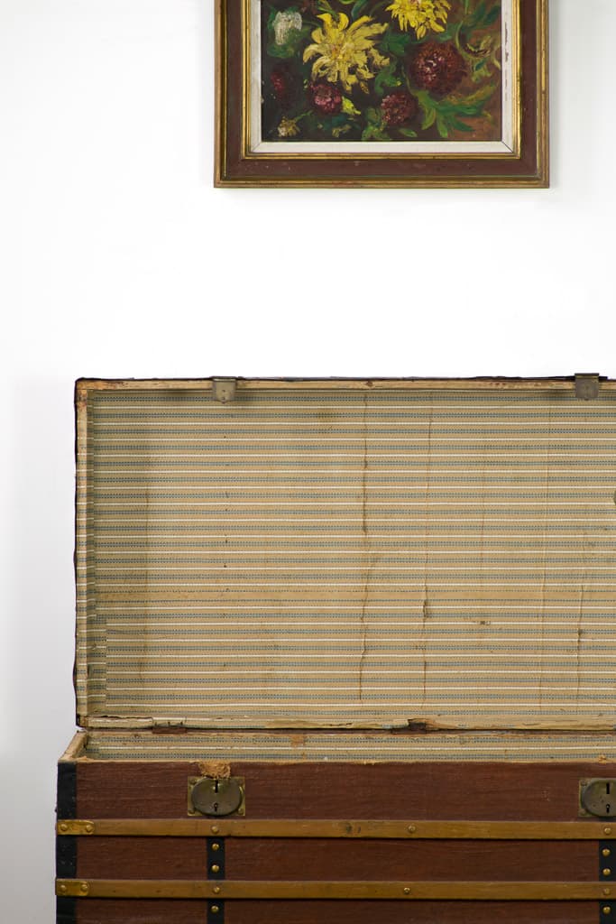 Large French Antique Steamer Trunk - French antique trunks 2