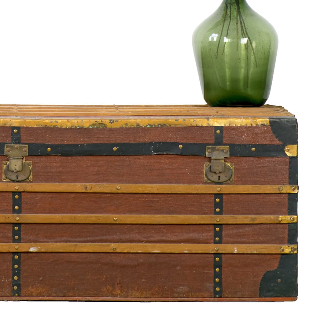 Large French Antique Steamer Trunk - French antique trunks 3