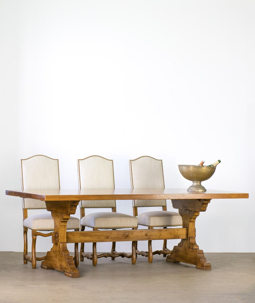 Large French Oakwood Trestle Farmhouse Dining table - French antique dining tables 4