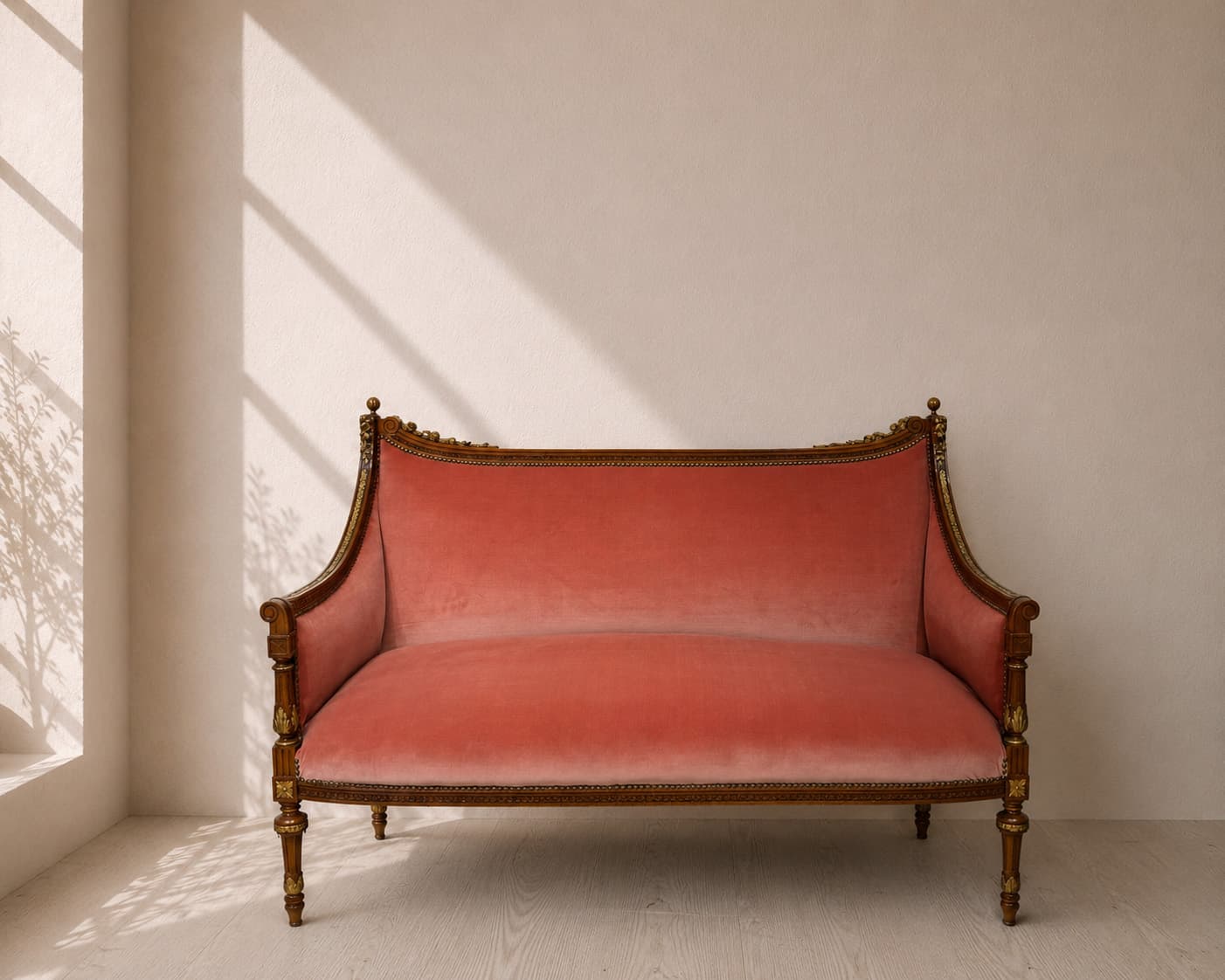 French Louis XVI Style Walnut and Giltwood Settee - French antique sofas 2
