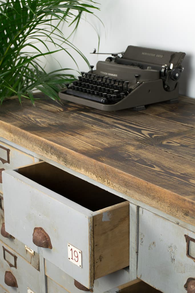 French Industrial Style Wooden Work Cabinet - French antique cabinets 2
