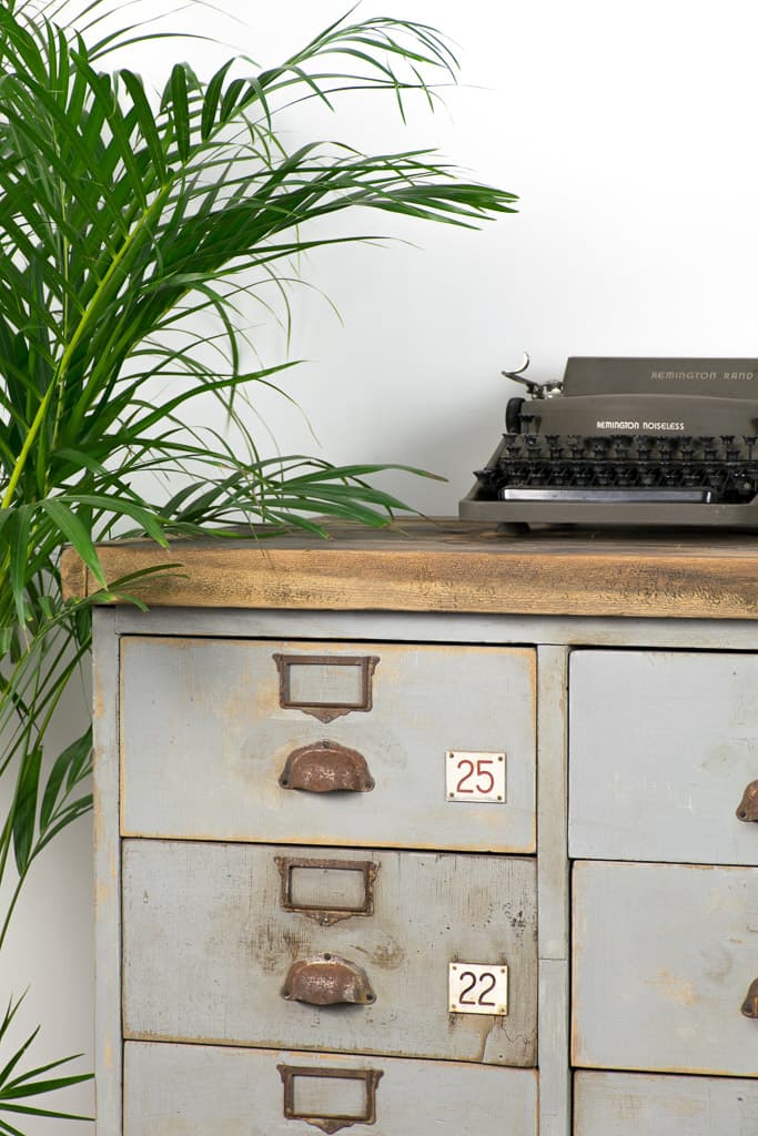 French Industrial Style Wooden Work Cabinet - French antique cabinets 3