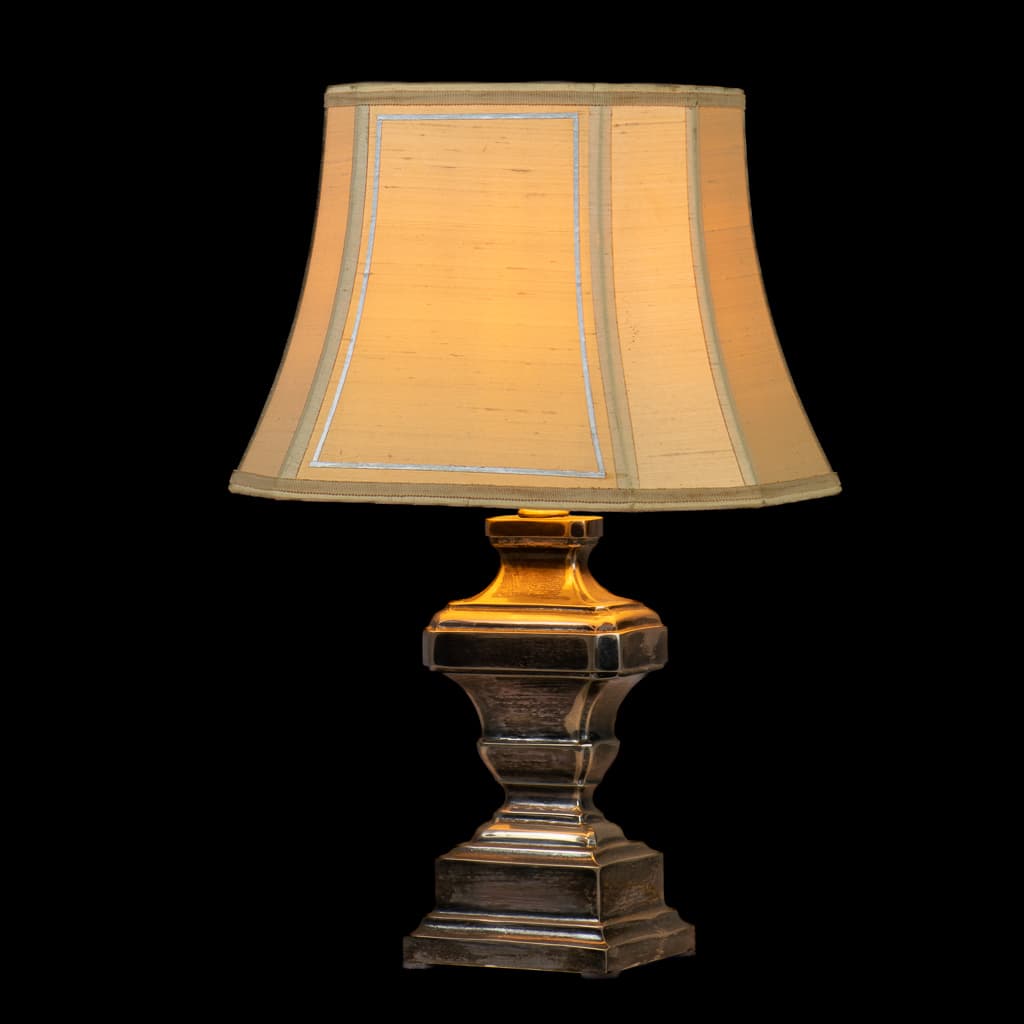 Unique Early 20th Century Silver-plated Table Lamp - French antique table lamps 2