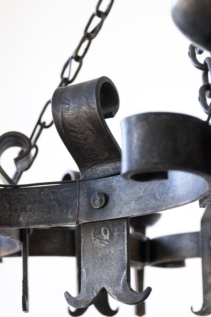 French castle Wrought Iron Chandelier - French antique chandeliers & pendants 2