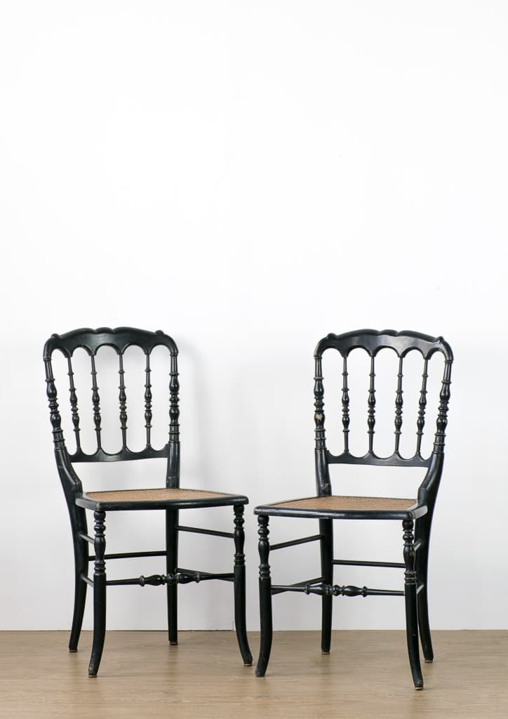 Pair of Late 19th Century Napoleon III Cane Seat Chairs - French antique chairs 4