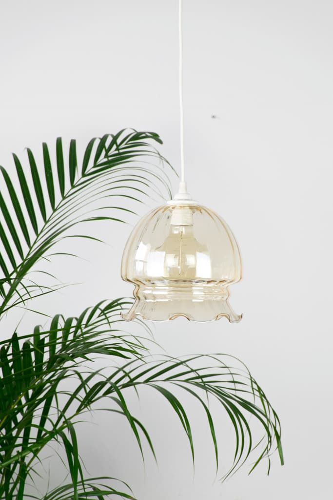 French Vintage Glass Pending Light - French antique vintage lighting 3