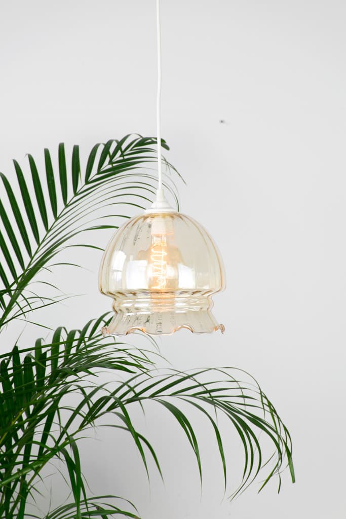 French Vintage Glass Pending Light - French antique vintage lighting 2