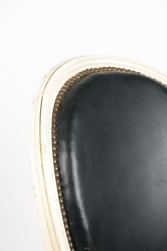 French Louis XVI Style Leather Chair - French antique chairs 2