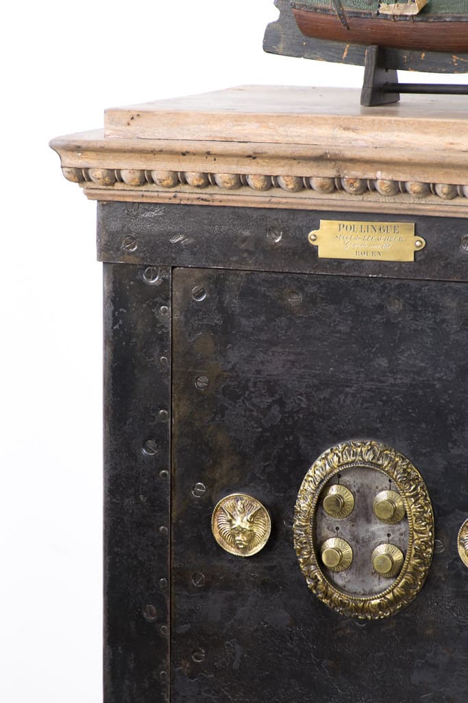 19th Century French Metal and Wood Safe - French antique antique safes 2