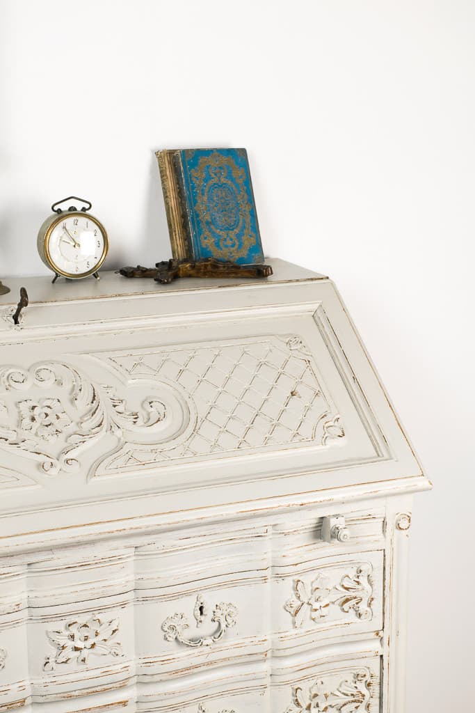 French Louis XV Style Painted Writing Desk - French antique cabinets 3