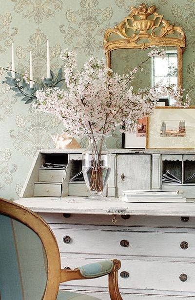 French Louis XV Style Painted Writing Desk - French antique cabinets 5