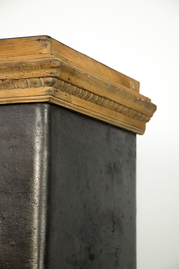 Large Metal and Wood Antique Safe - French antique antique safes 4