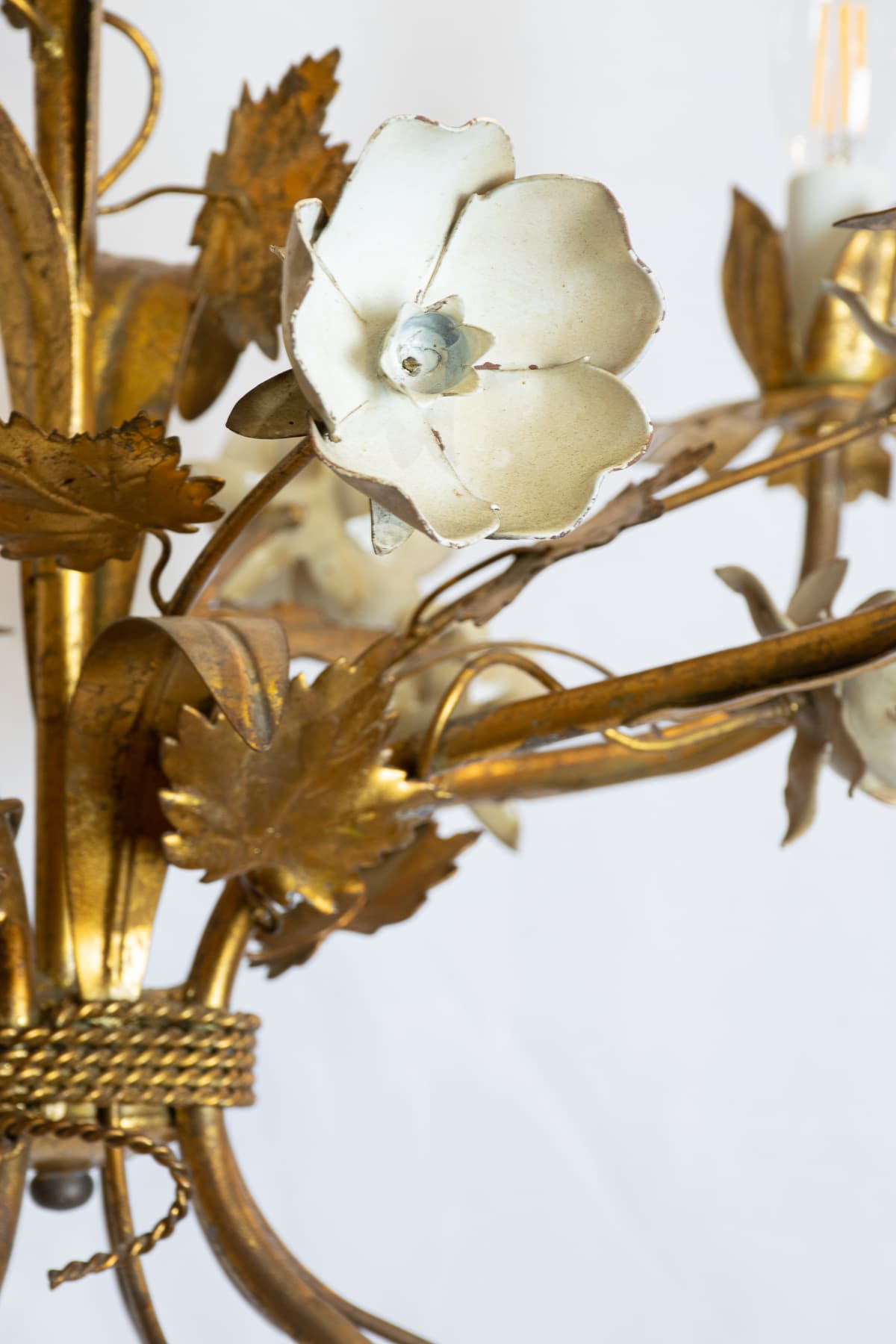 Gilded French Antique Chandelier with Floral Motifs - French antique chandeliers & pendants 2