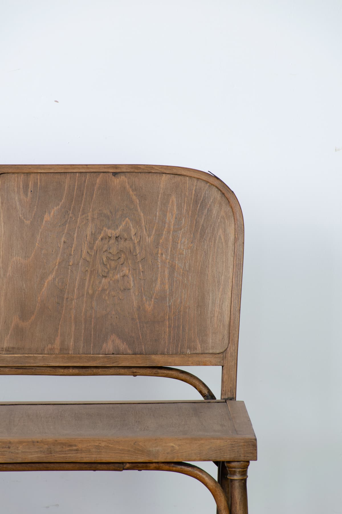 Curved Wooden Antique French Bistro Bench - French antique benches 2
