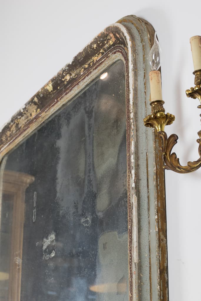 Gilt wood Louis Philippe style Mercury Full Height Mirror - French antique mirrors 3