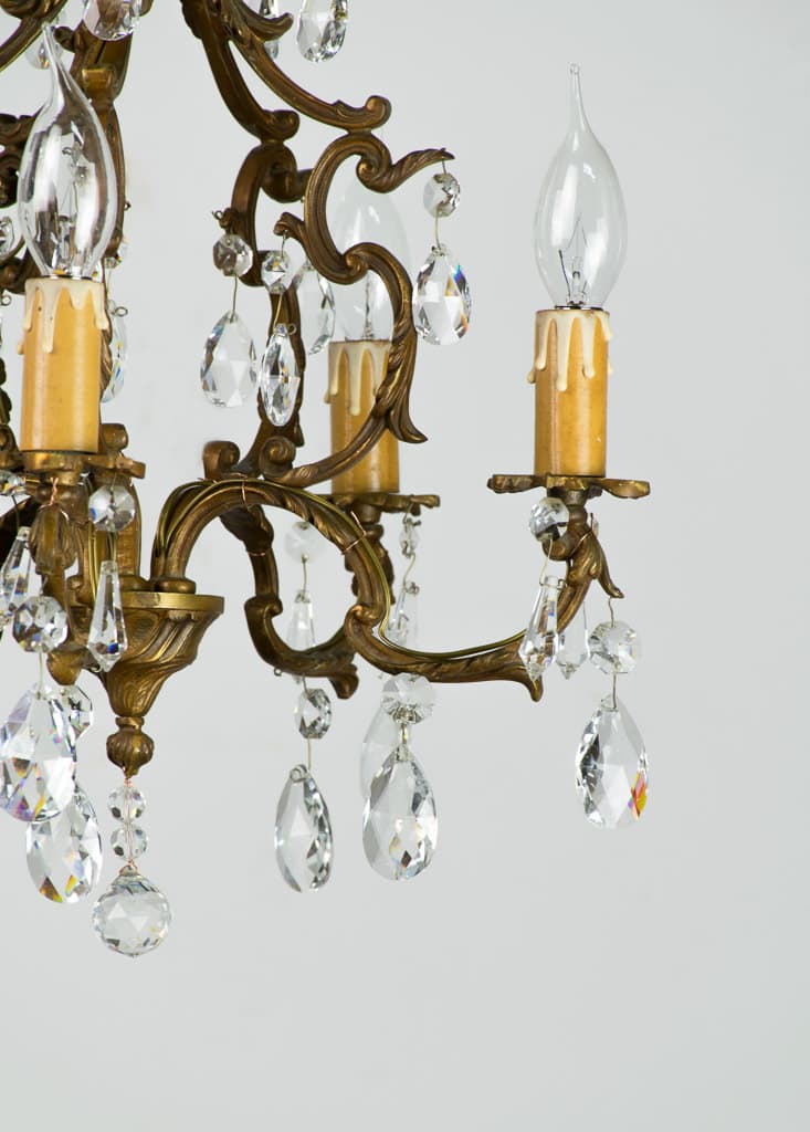 French Louis XV Style Crystal Chandelier - French antique chandeliers & pendants 3