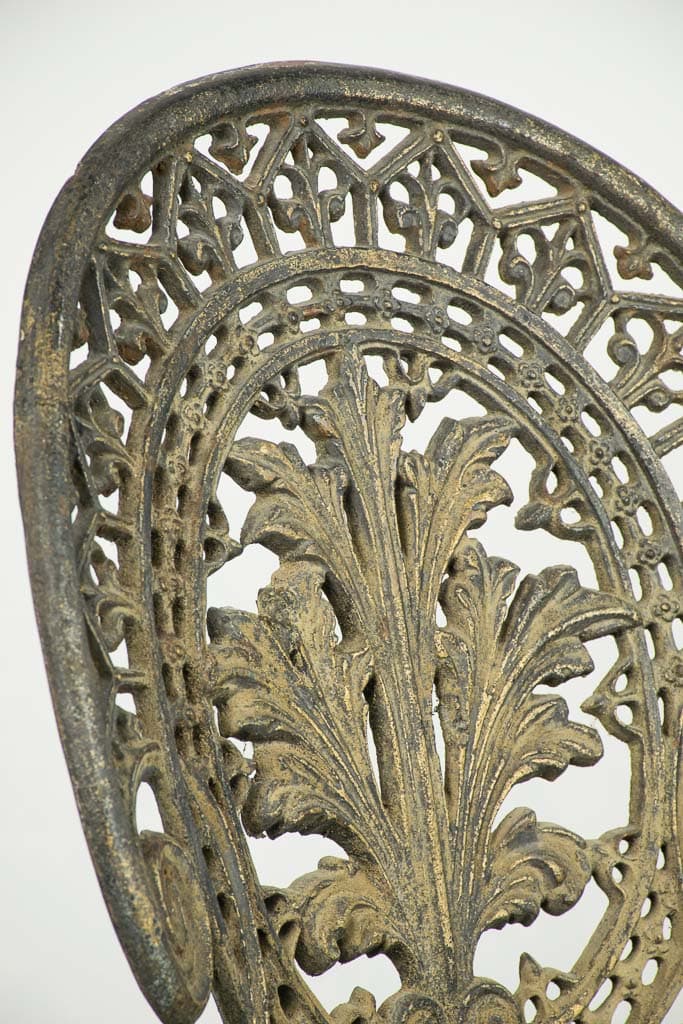 Pair of Victorian Cast Iron Foliate Leaf Pattern Garden - French antique chairs 3