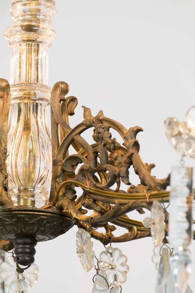French Louis XV Style Solid BrassCrystal Chandelier - French antique chandeliers & pendants 3