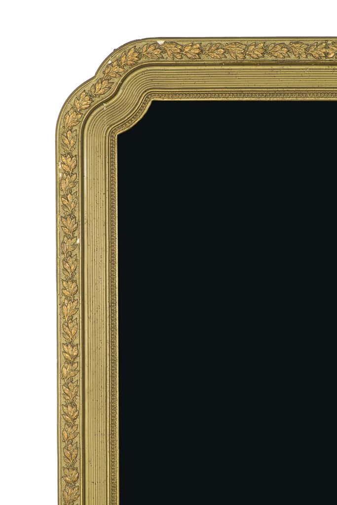 Large French Antique Napoleon III Mirror, Original Gilt Painted Patina - French antique mirrors 2