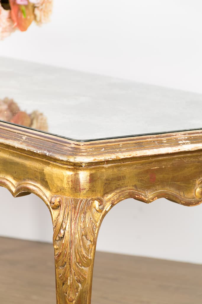 French Louis XV Style Gilt Wood Low Table - French antique coffee tables 5