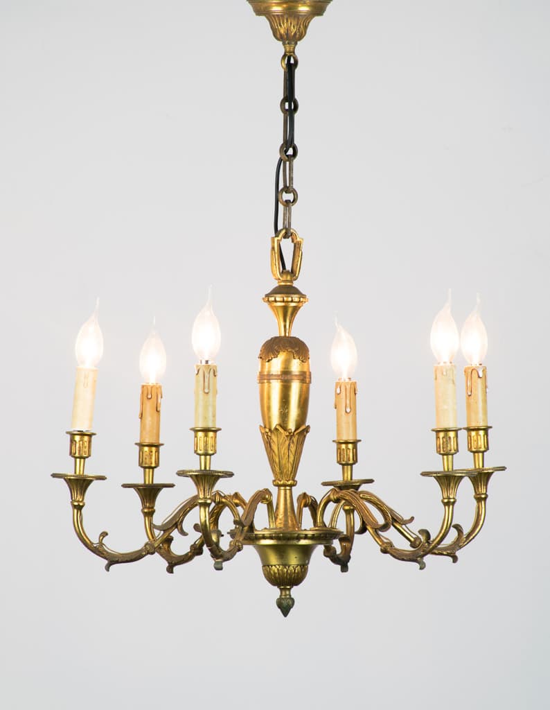 French Louis XVI Style Six Lights Chandelier - French antique chandeliers & pendants 2