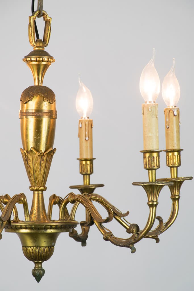 French Louis XVI Style Six Lights Chandelier - French antique chandeliers & pendants 4