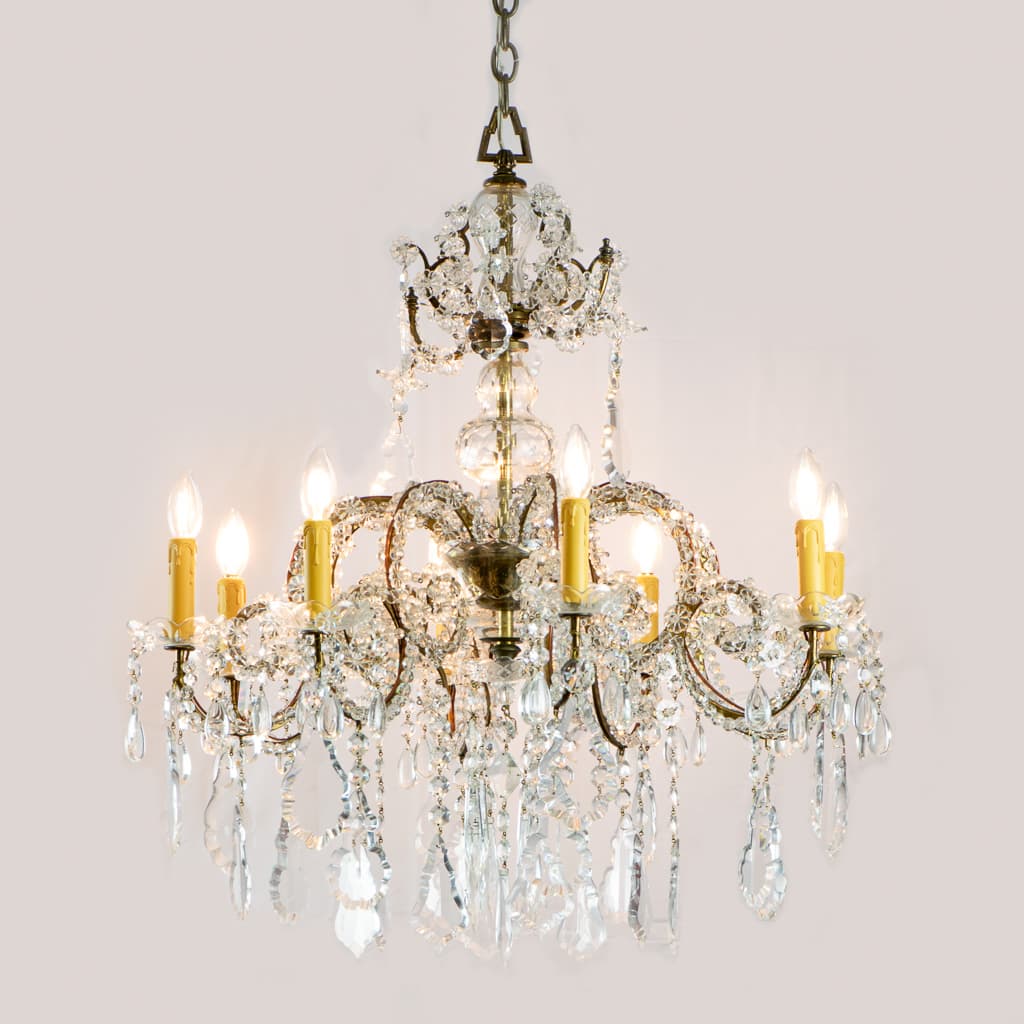 Rare Multicolor Prisms Fine Cut Crystal Chandelier - French antique chandeliers & pendants 3
