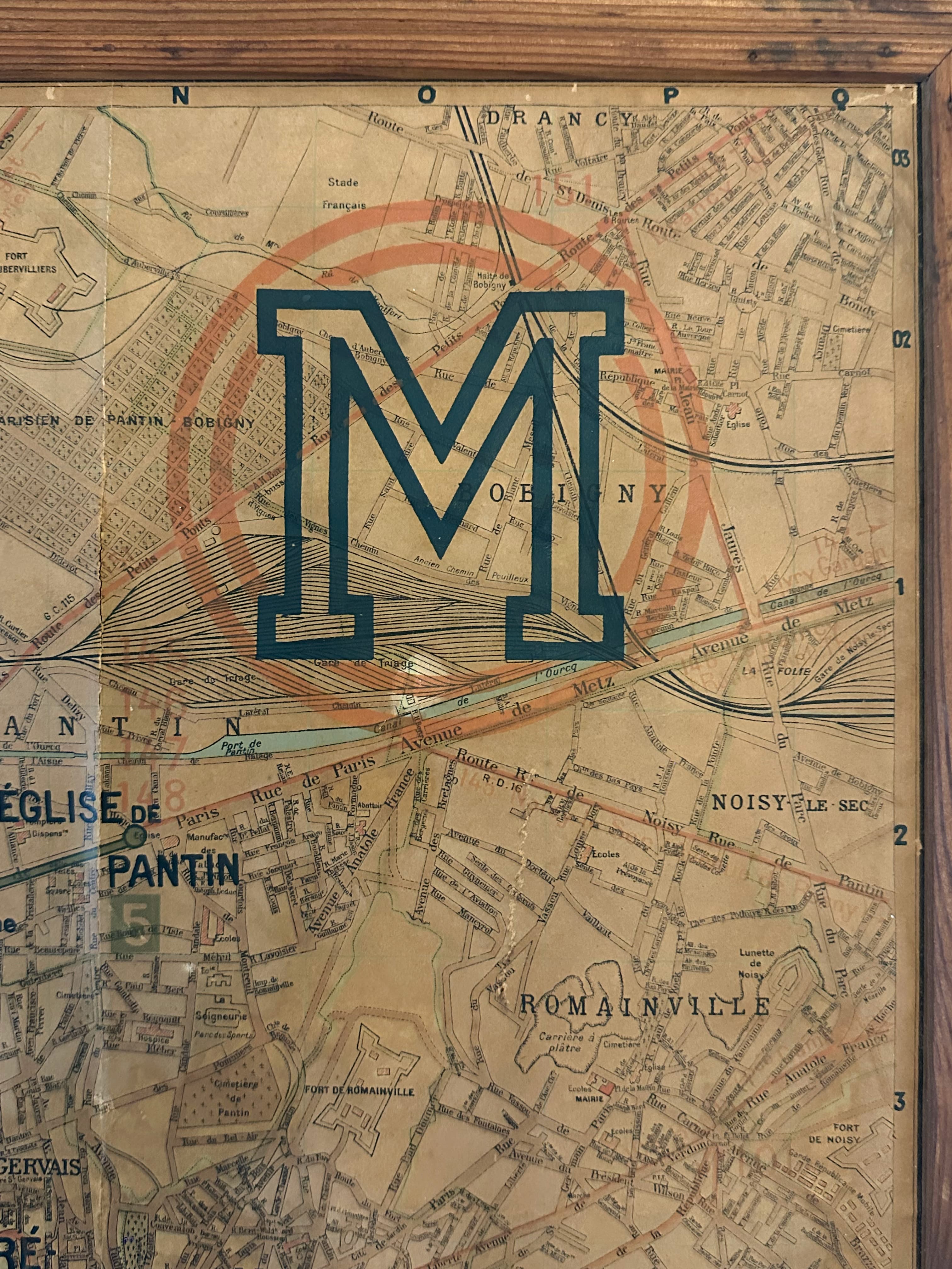French Antique Paris Metro Map - French antique decorative objects 3