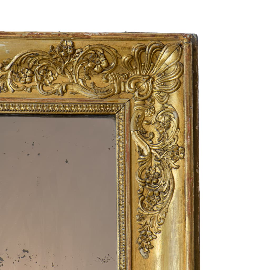 Exceptional Gilt Wood Louis XVI style Mercury Mirror - French antique mirrors 2