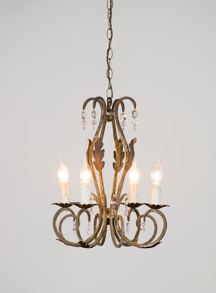 French Louis XV Style Iron Chandelier - French antique chandeliers & pendants 3