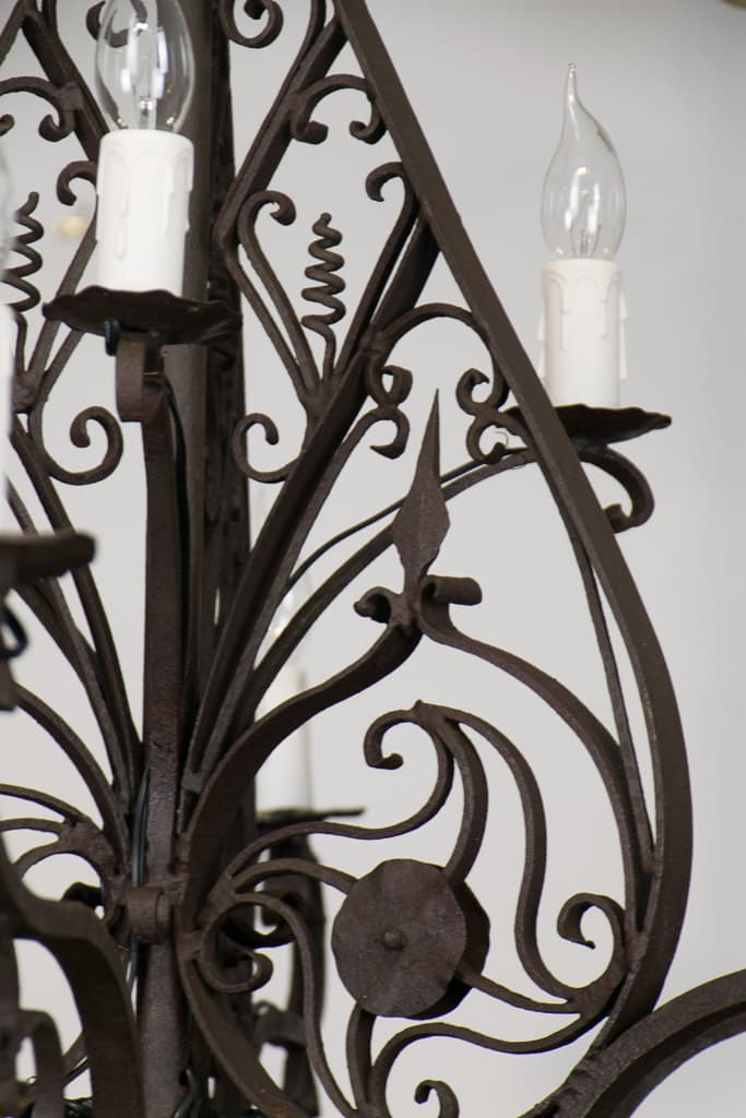 19th Century French Renaissance Revival Wrought Iron Chandelier - French antique chandeliers & pendants 3
