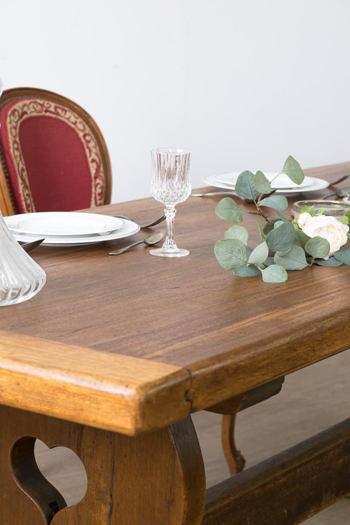 French Oakwood Trestle Style Farmhouse Dining table - French antique dining tables 3