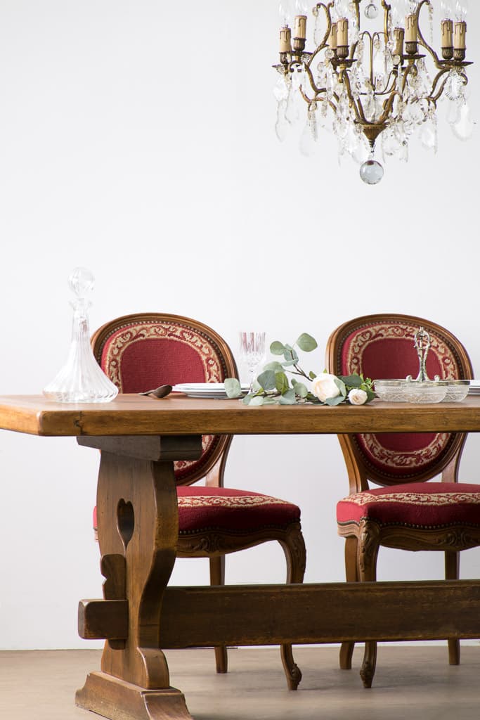 French Oakwood Trestle Style Farmhouse Dining table - French antique dining tables 2