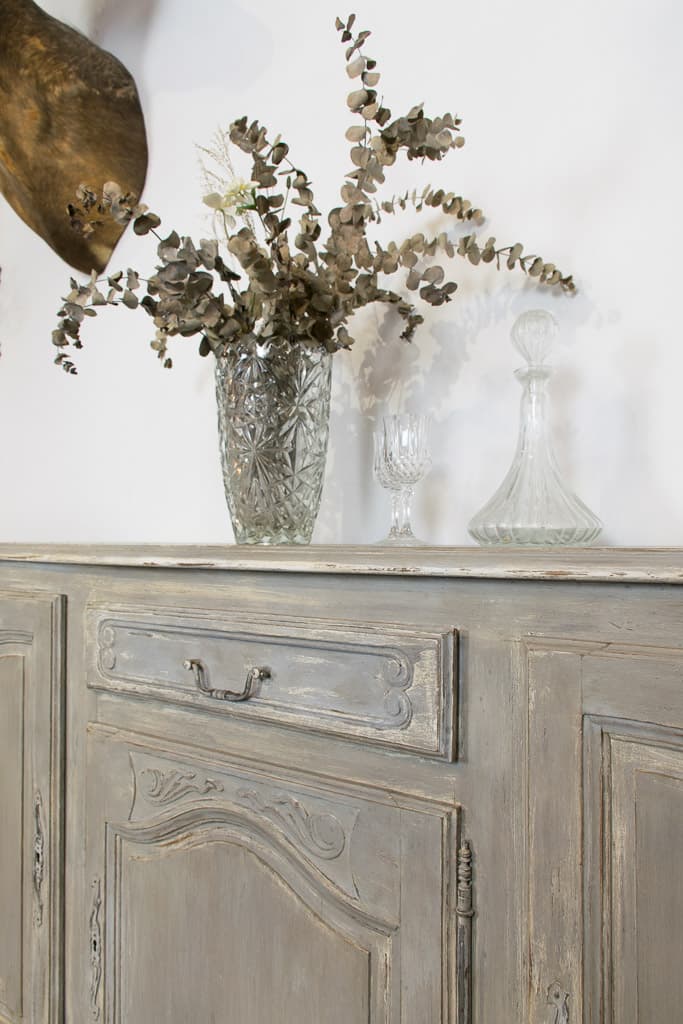French Louis XV Style Painted Sideboard - French antique cabinets 5